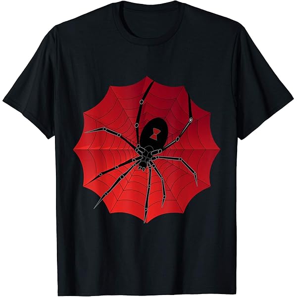 Amazon.com: Spider Web Halloween Red Back Widow T-Shirt : Clothing